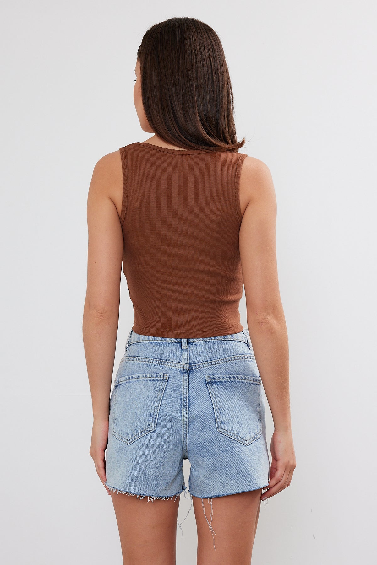 Womens Scoop Neck Tank Top U Neck Ribbed Crop Top 2465 S-M-L (2-2-2) 6 PIECES