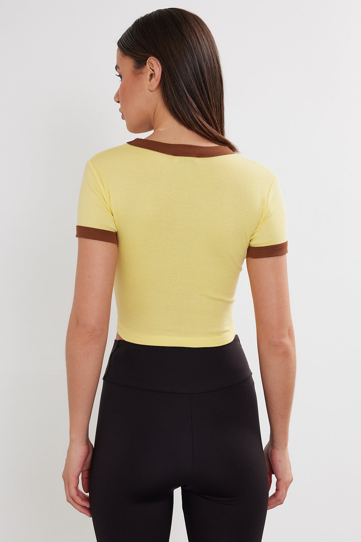 Custom Blank Crop Top Two Tone Cotton Crop Top S-M-L (2-2-2) 6 PIECES