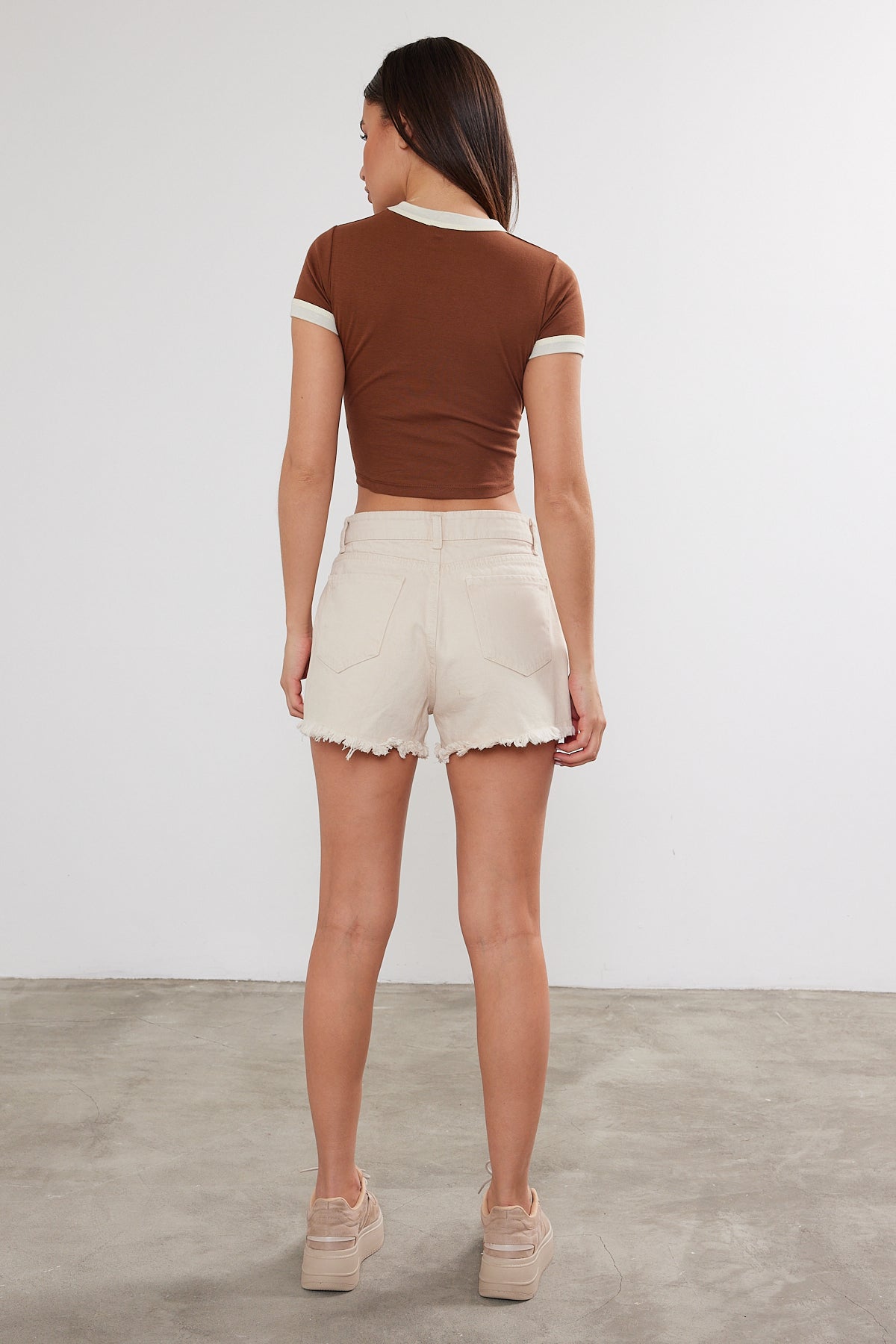 Womens Heart Printed Cropped T-Shirt Crop Top Printed (S-M-L / 2-2-2) 6 Pieces