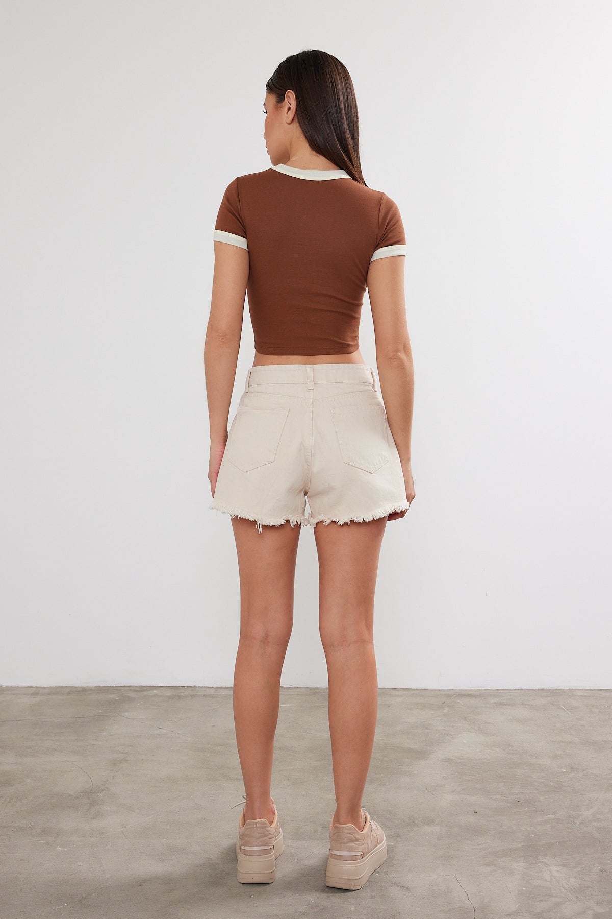 Blank Crop Top Two Tone Cotton Crop Top (S-M-L / 2-2-2) 6 PIECES