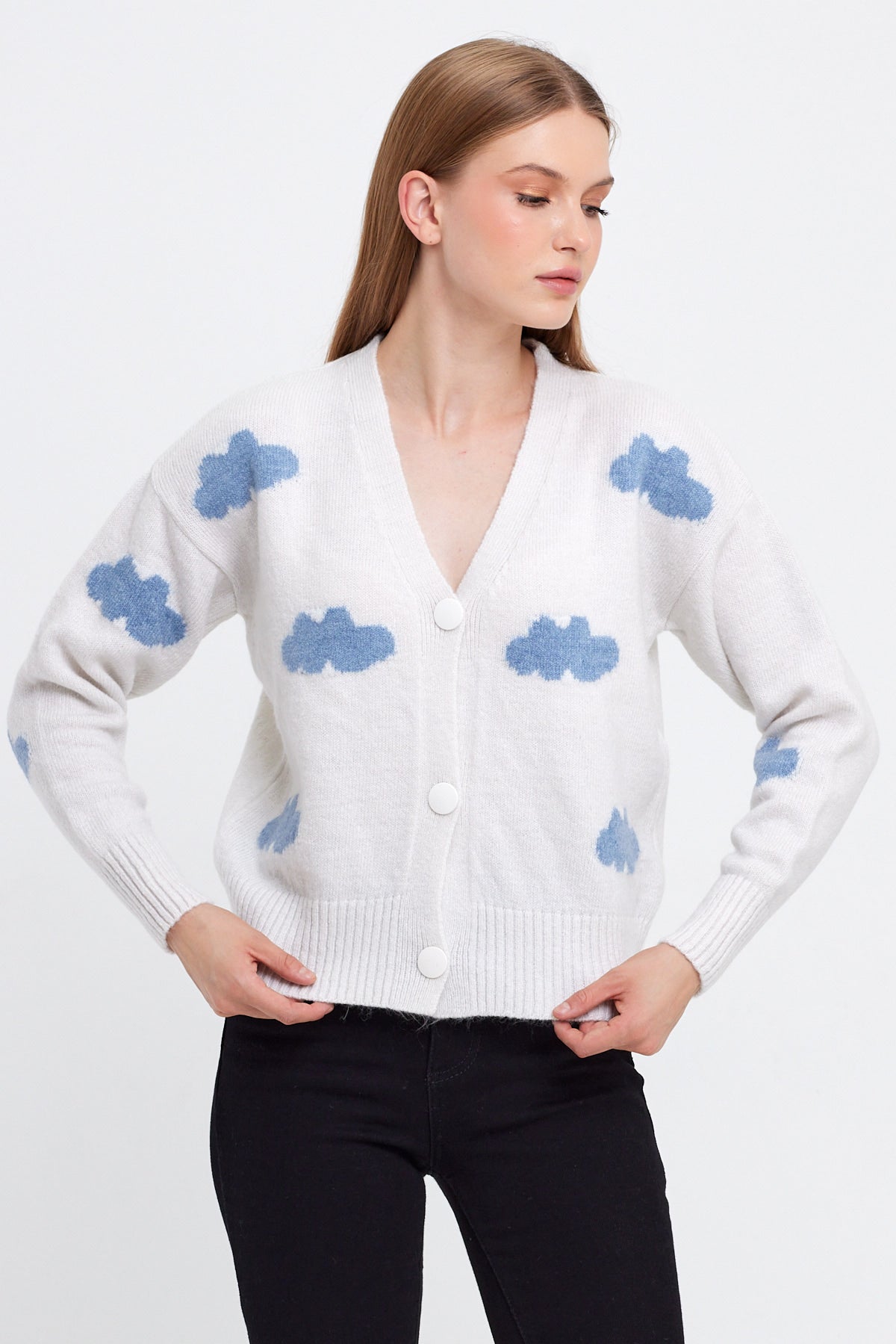 Cloud Knit Cardigan Cropped - Cute Collection