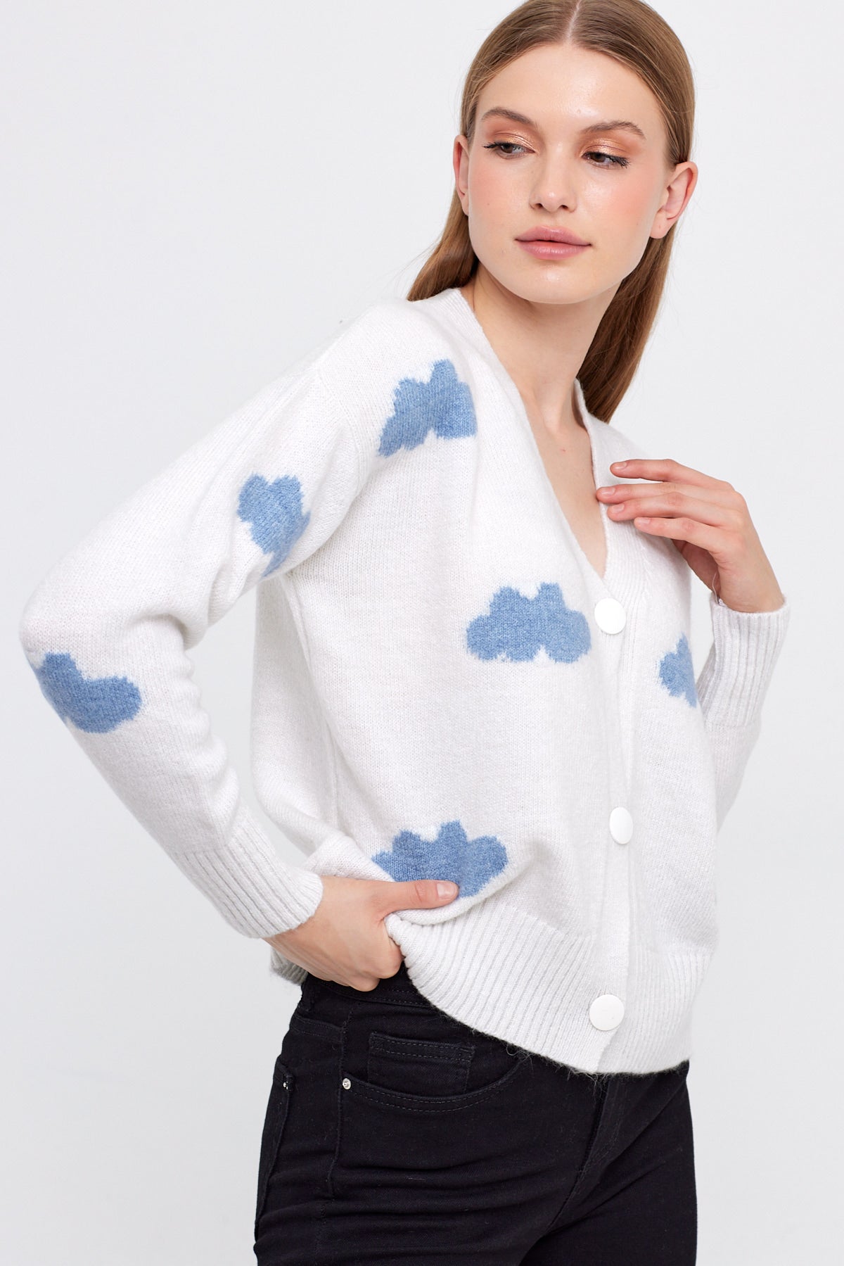 Cloud Knit Cardigan Cropped - Cute Collection