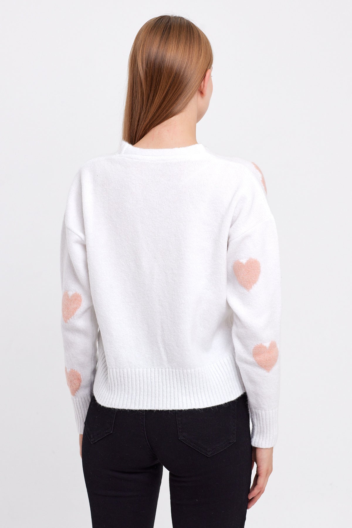 Heart Knit Cardigan Cropped - Cute Collection