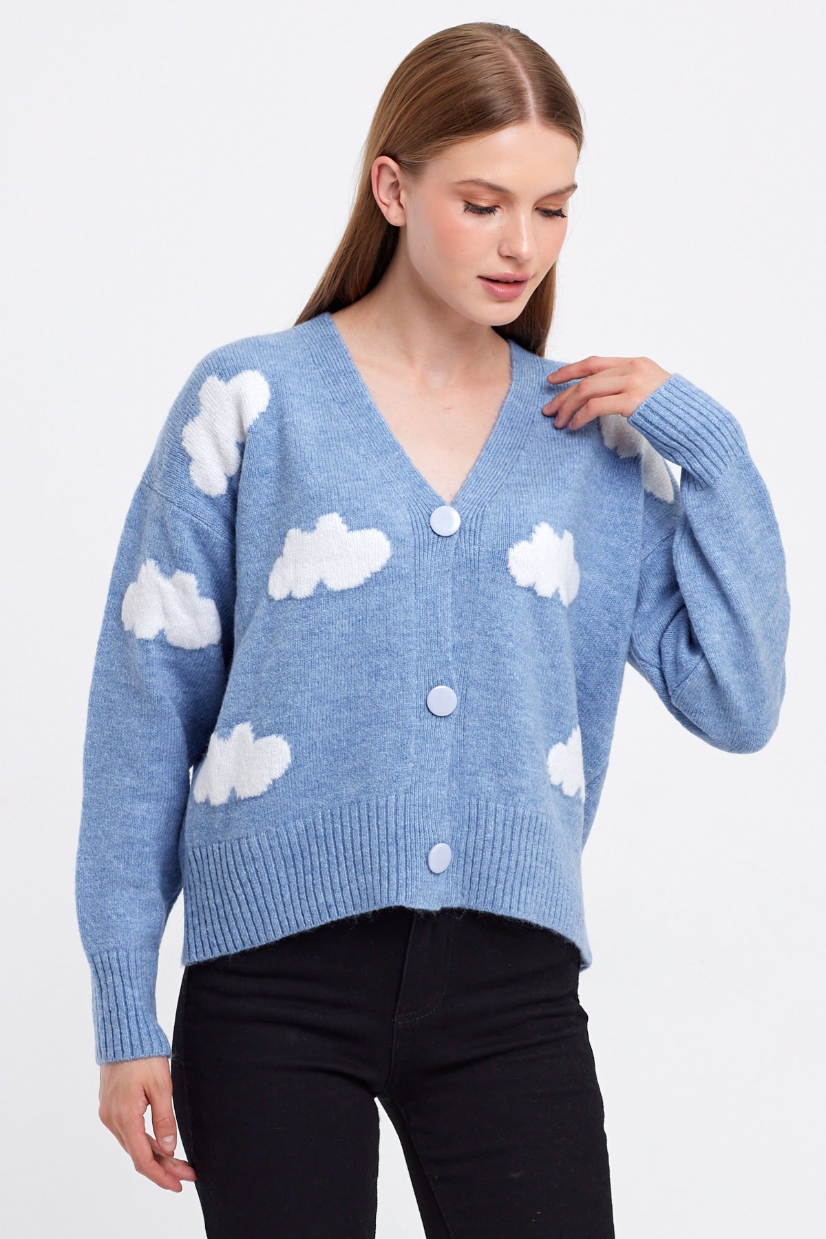 Cloud Knit Cardigan Cropped - Cute Collection