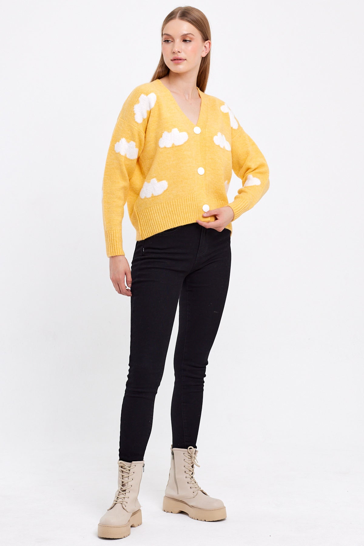 Cloud Knit Cardigan Cropped - Cute Collection