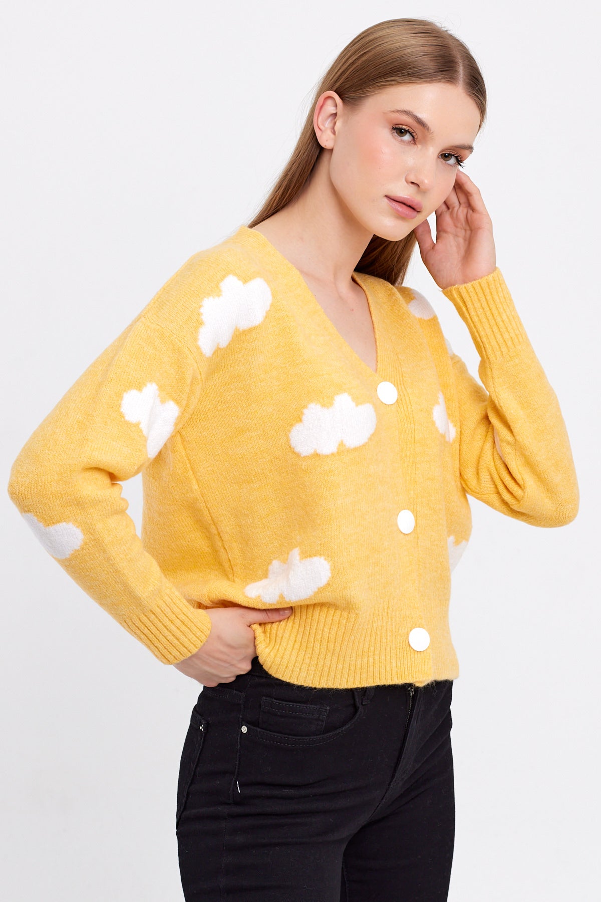 Cloud Knit Cardigan Cropped - Cute Collection