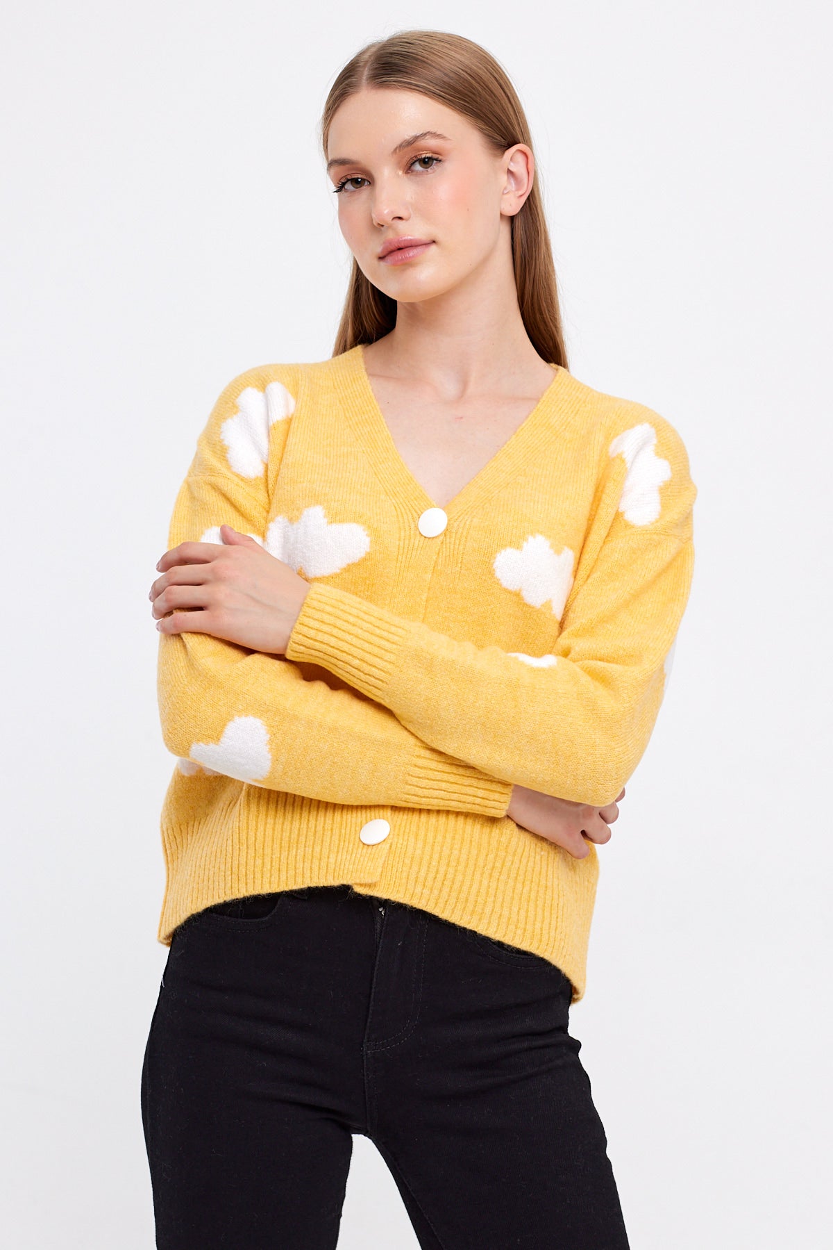Cloud Knit Cardigan Cropped - Cute Collection