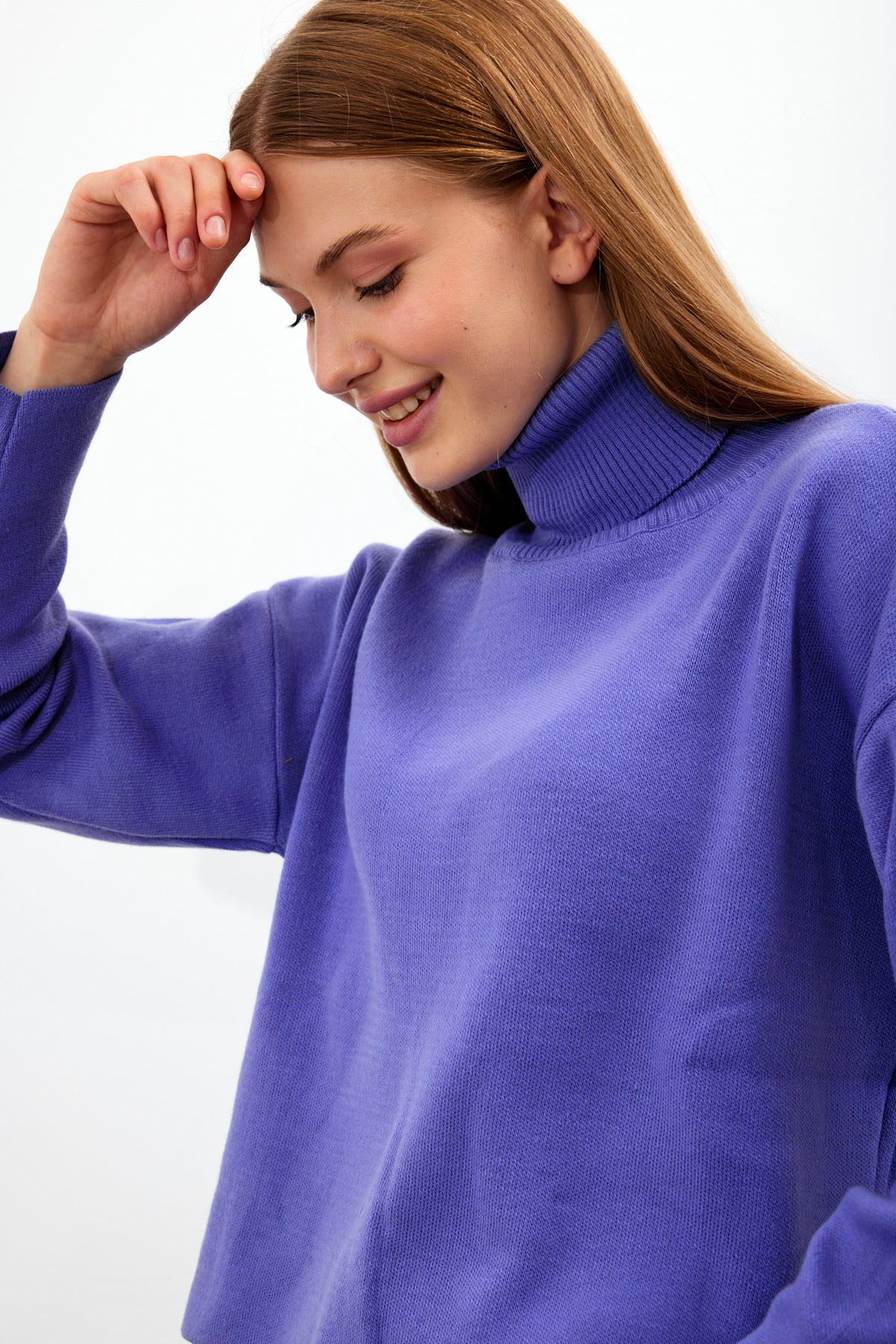 Oversized Solid Color Turtleneck Sweater - SKU: 1079