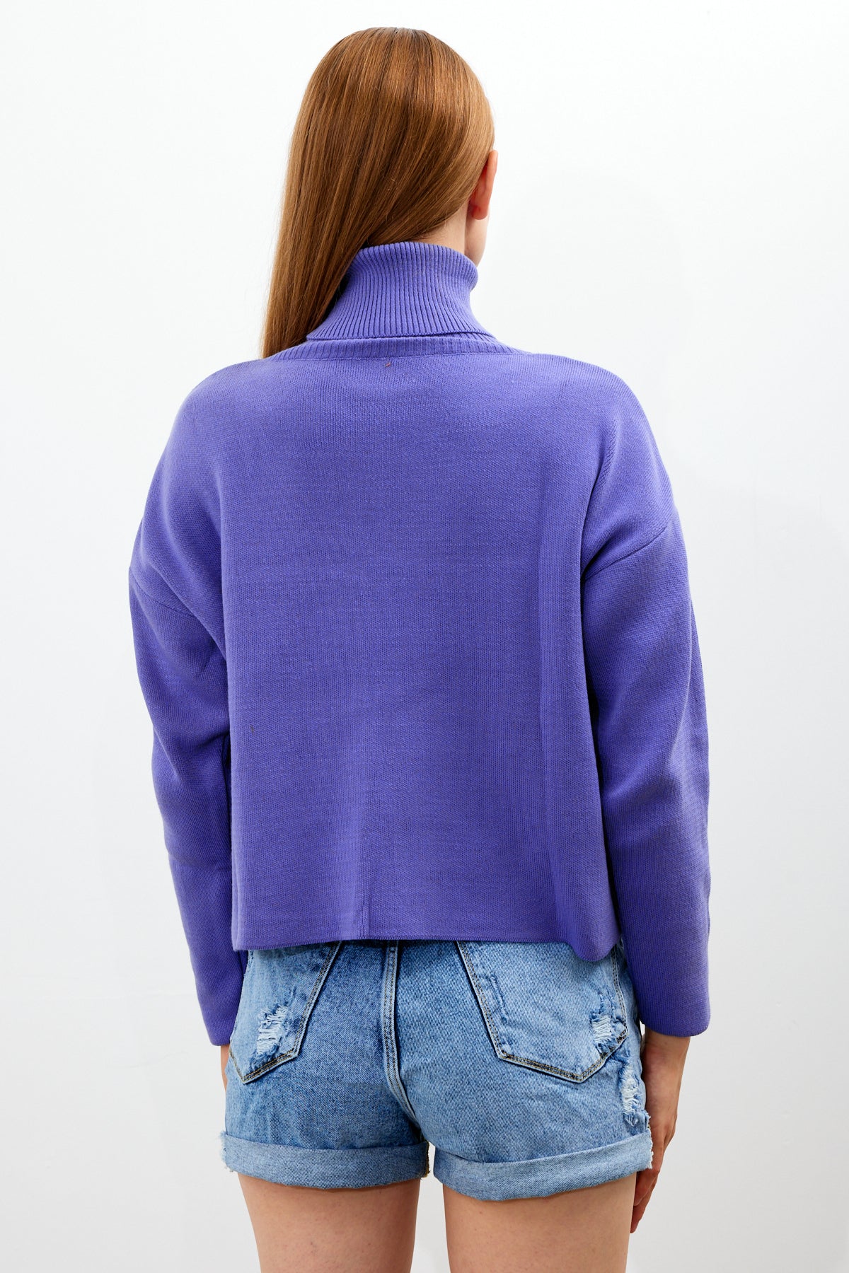 Oversized Solid Color Turtleneck Sweater - SKU: 1079