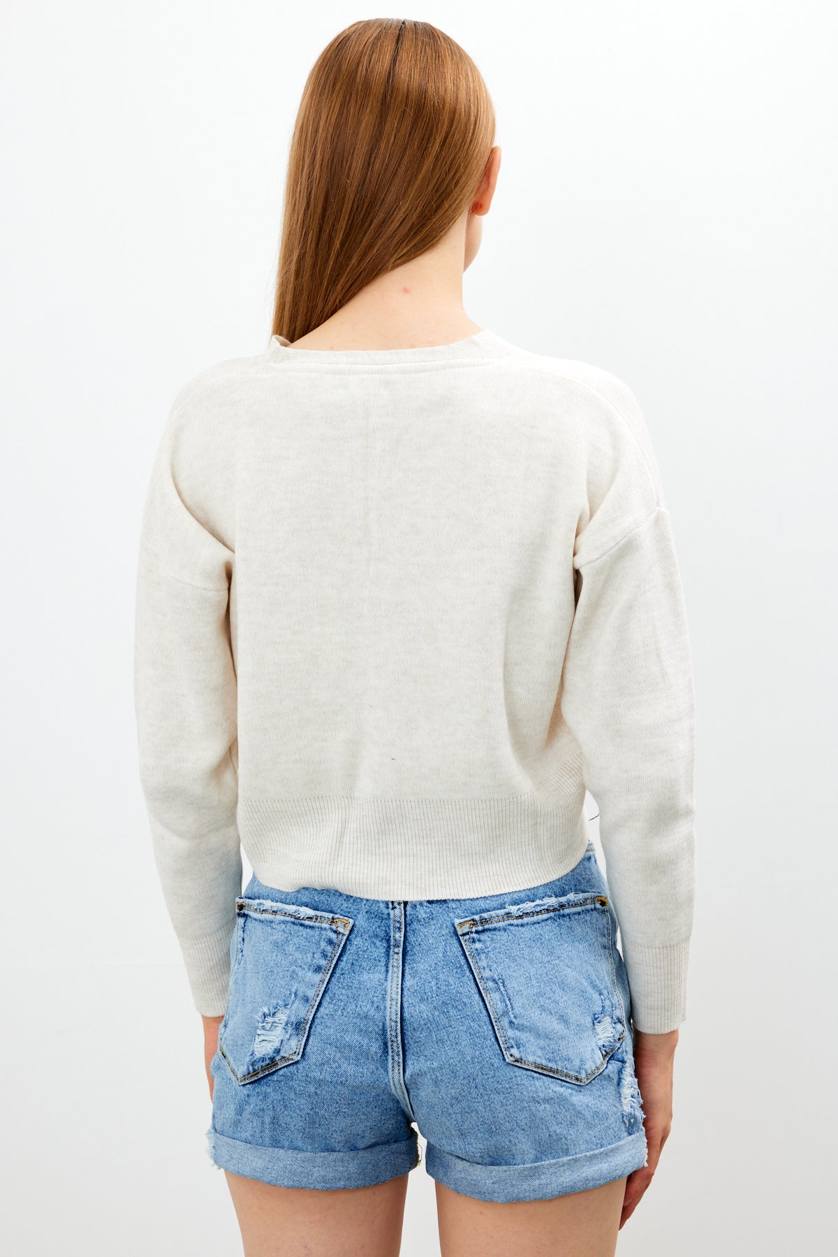 Cropped Solid Color Cardigan 3 Button - SKU: 1135