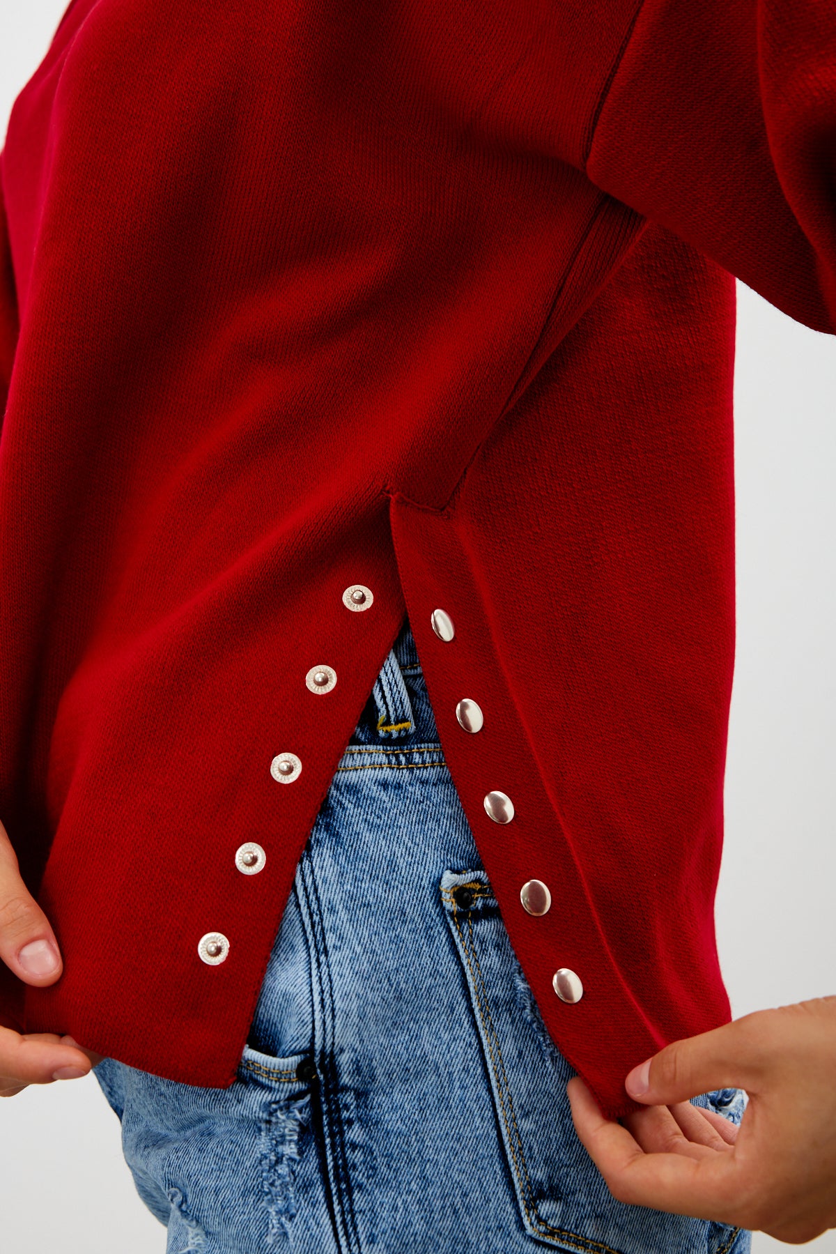 Mock Neck Knit Oversized Sweater Solid Color - SKU: 1306