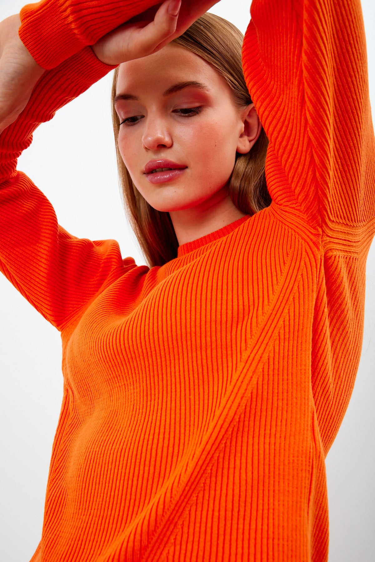 Crewneck Knit Sweater Knit Top Solid Color - SKU: 1287