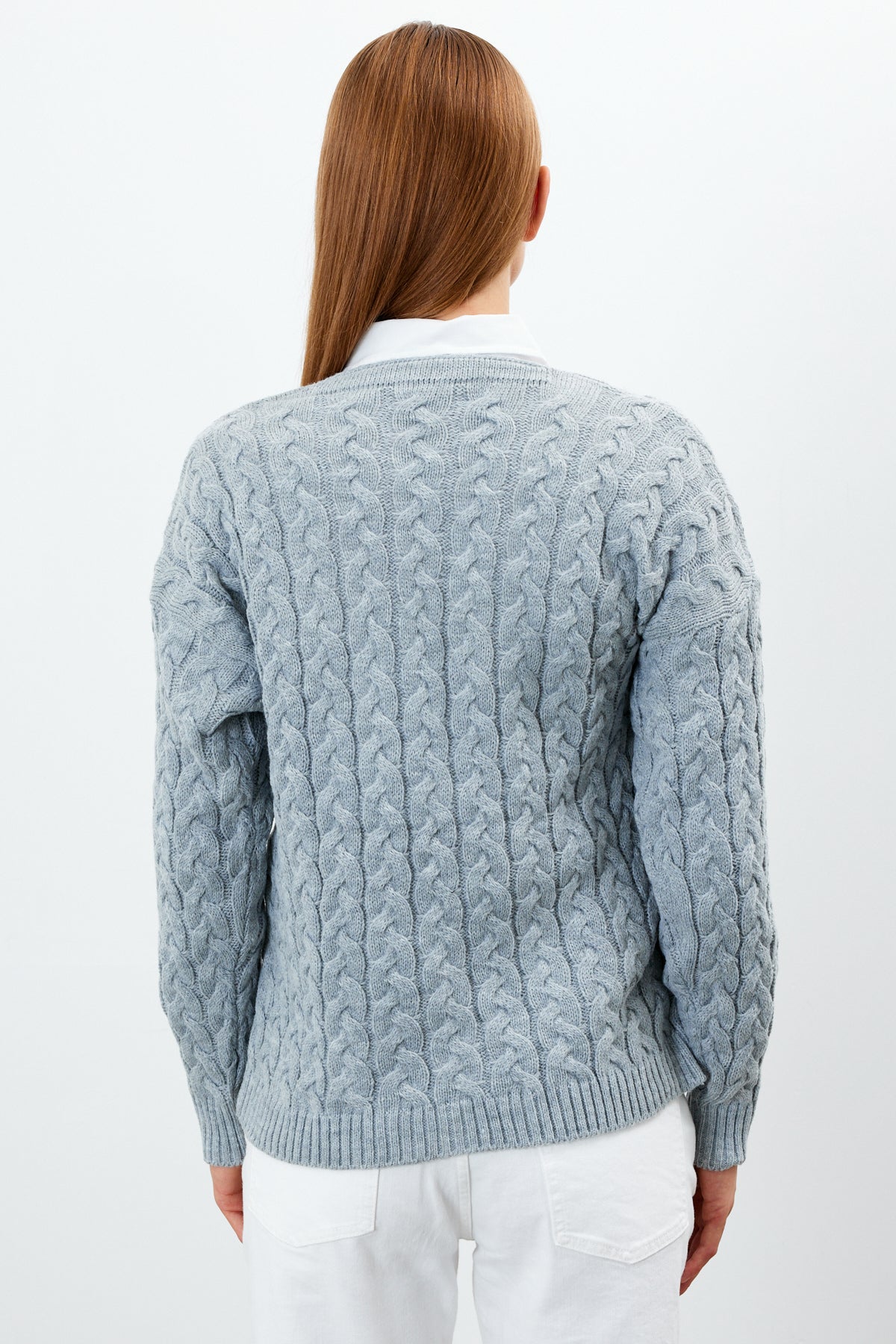 Solid Color Short Knit Cardigan Thick Knitted Details - SKU: 3790