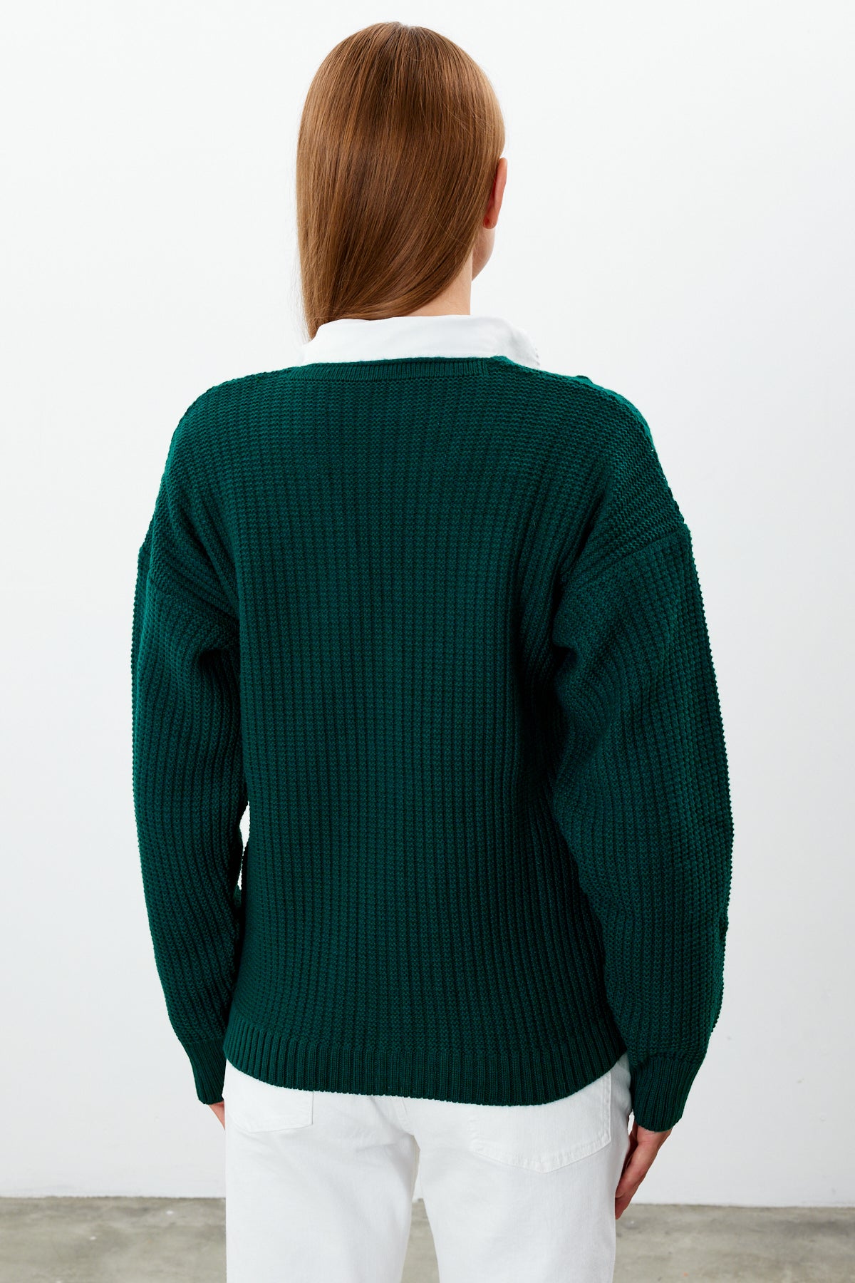 Mid Length Knit Cardigan Solid Color - SKU: 3740