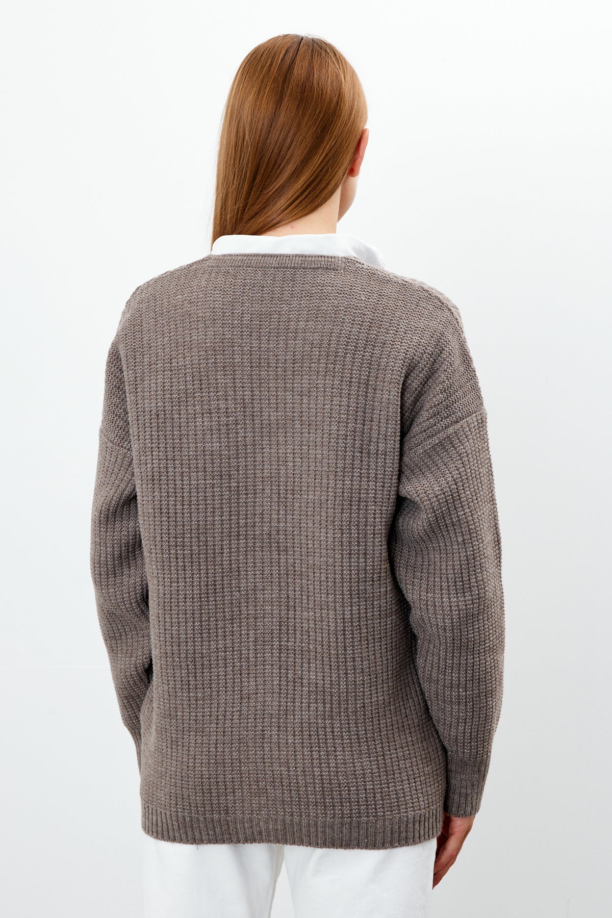 Middle Length Knit Cardigan Flower Embroidery Detailed - SKU: 3830