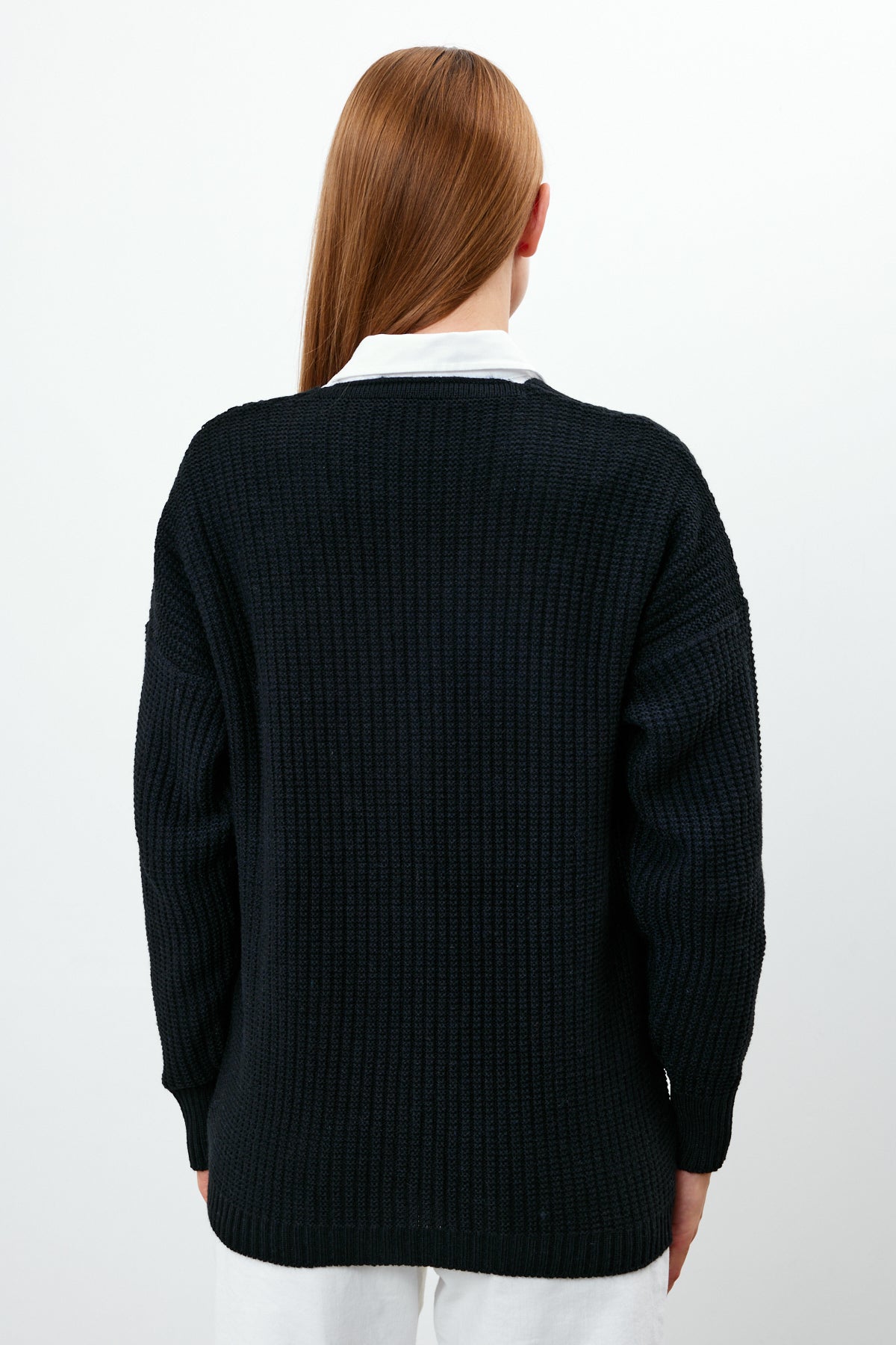 Flower Knitted Knit Cardigan Mid Length Knit Cardigan- SKU: 3810