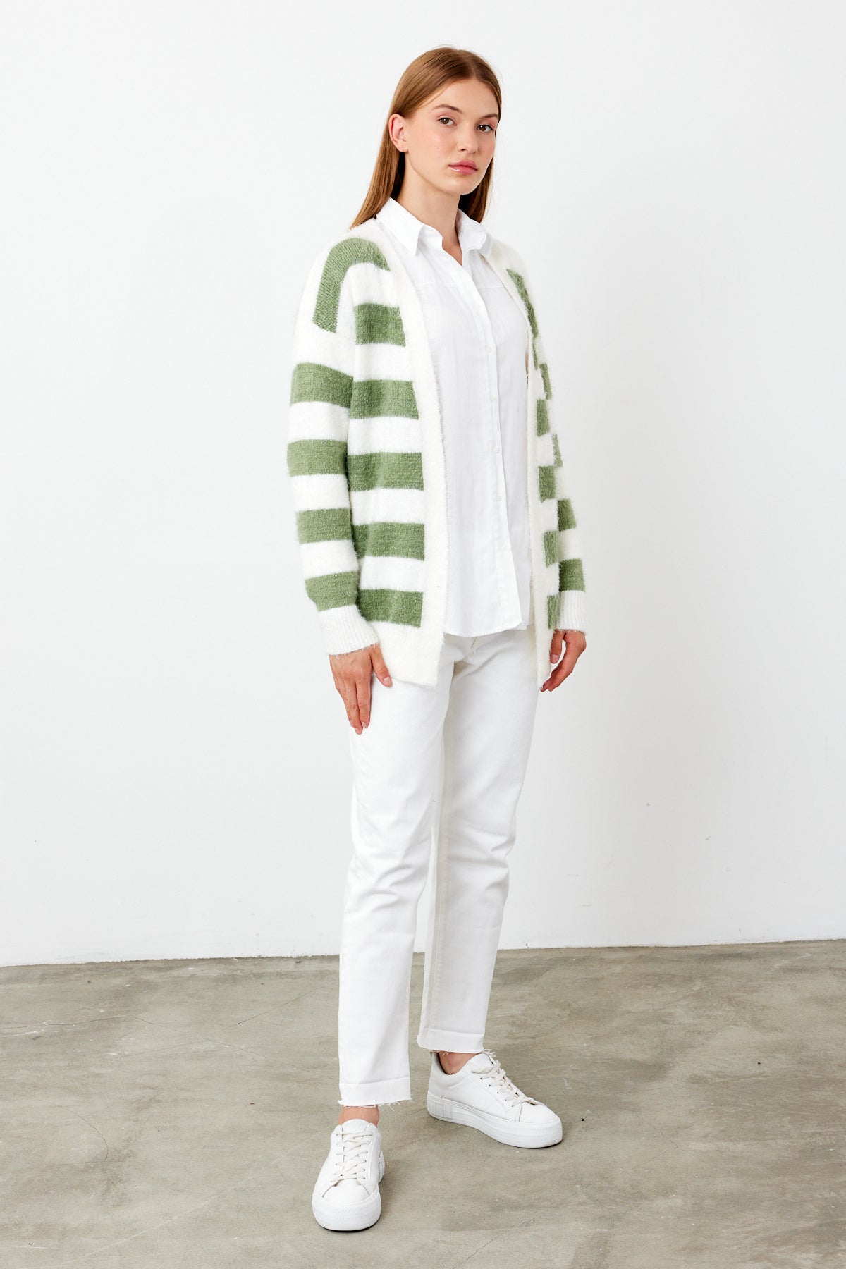 Oversized Striped Softy Cardigan - SKU: 1234