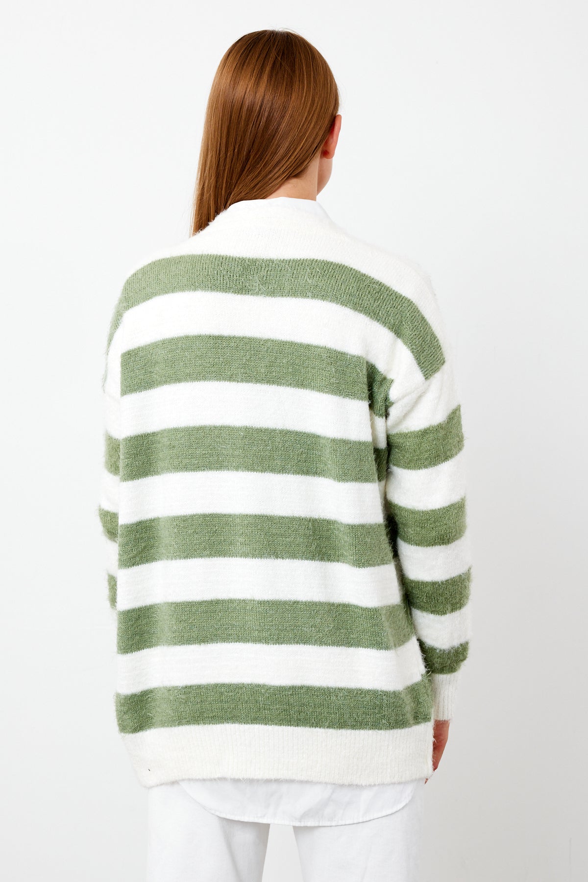 Oversized Striped Softy Cardigan - SKU: 1234