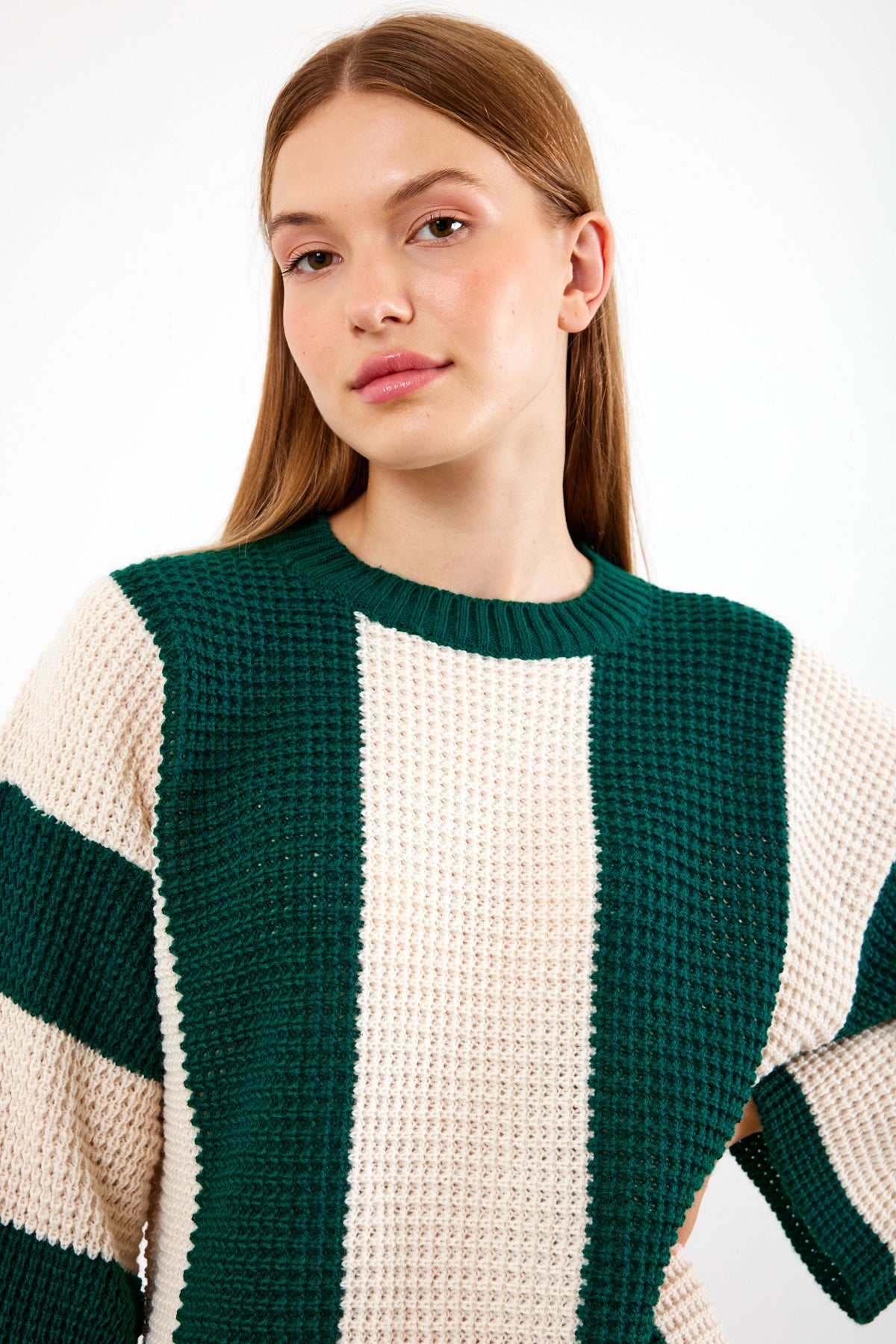 Knit Striped Mini Dress Knit Tunic Wide Striped- SKU: 3880