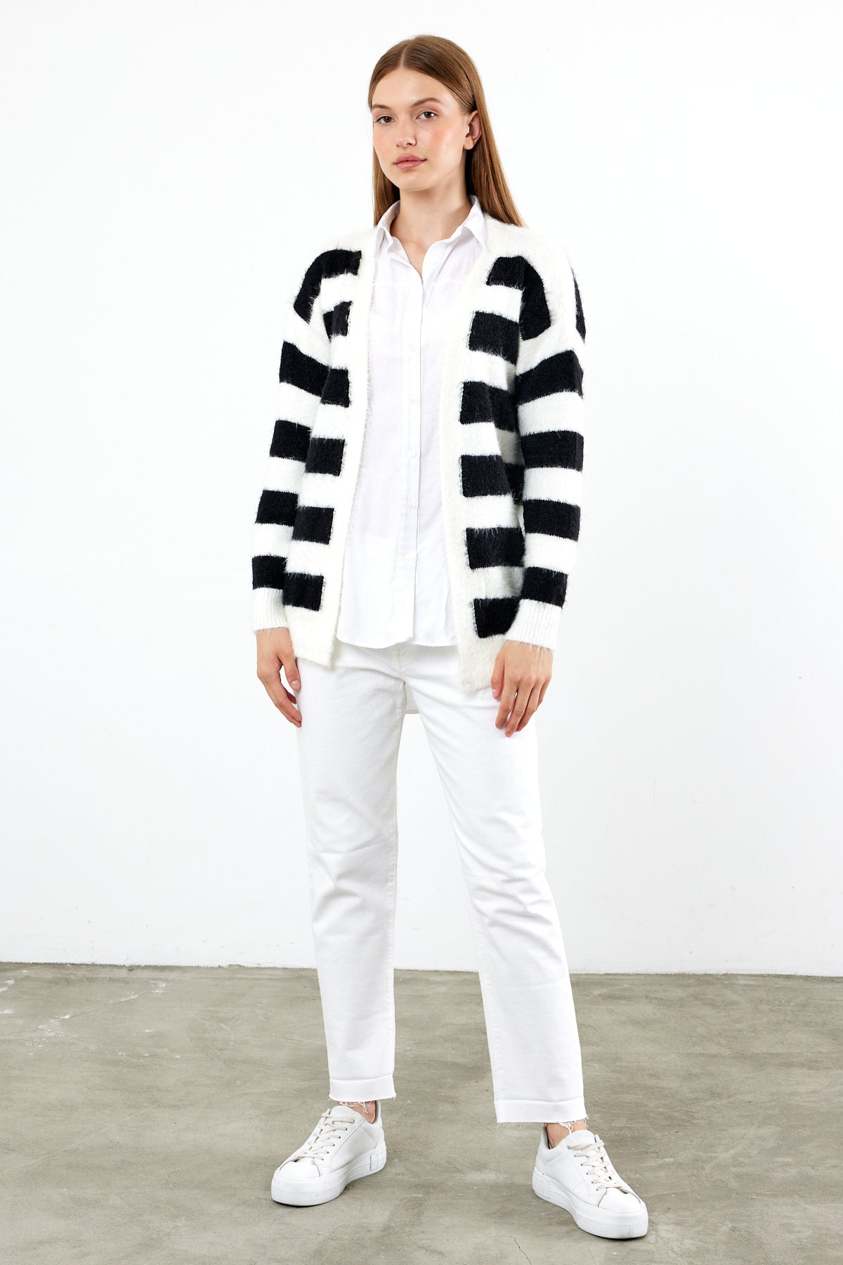 Oversized Striped Softy Cardigan - SKU: 1234