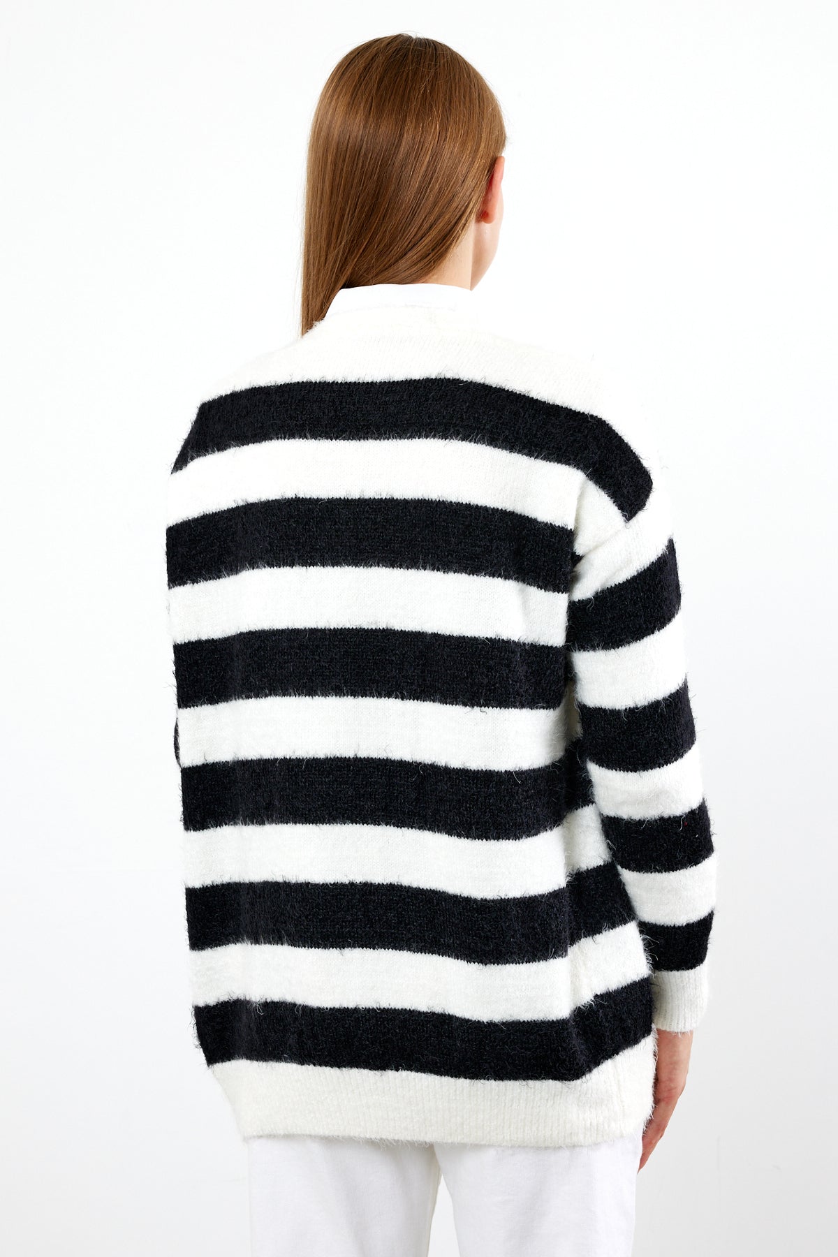 Oversized Striped Softy Cardigan - SKU: 1234