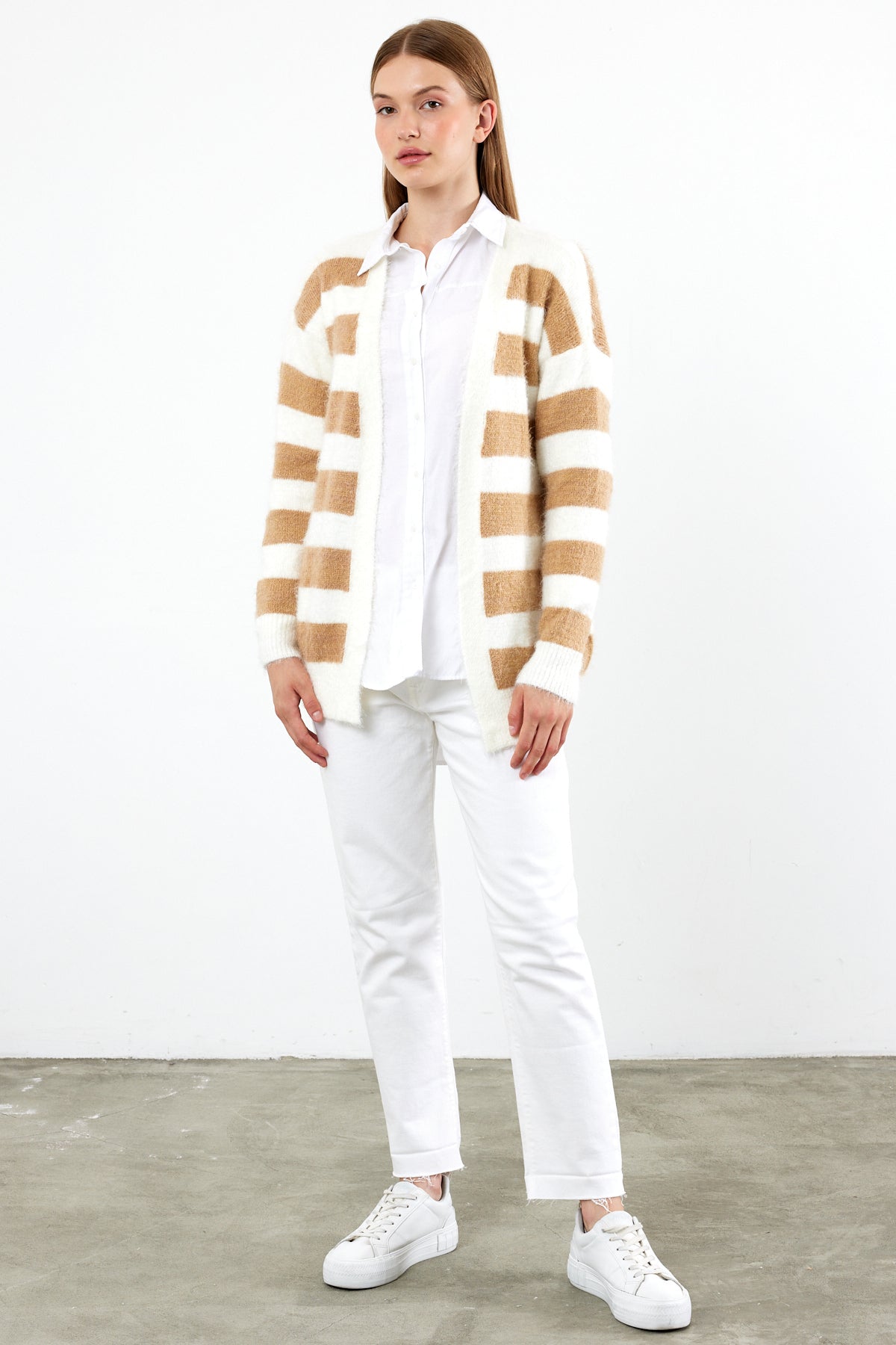 Oversized Striped Softy Cardigan - SKU: 1234