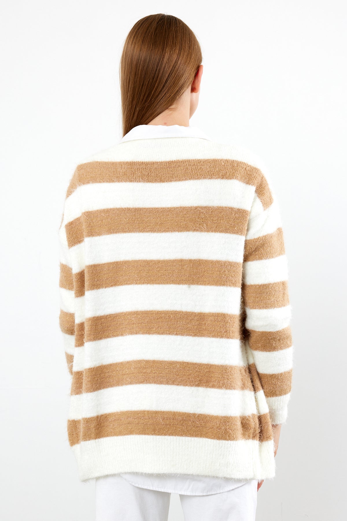 Oversized Striped Softy Cardigan - SKU: 1234