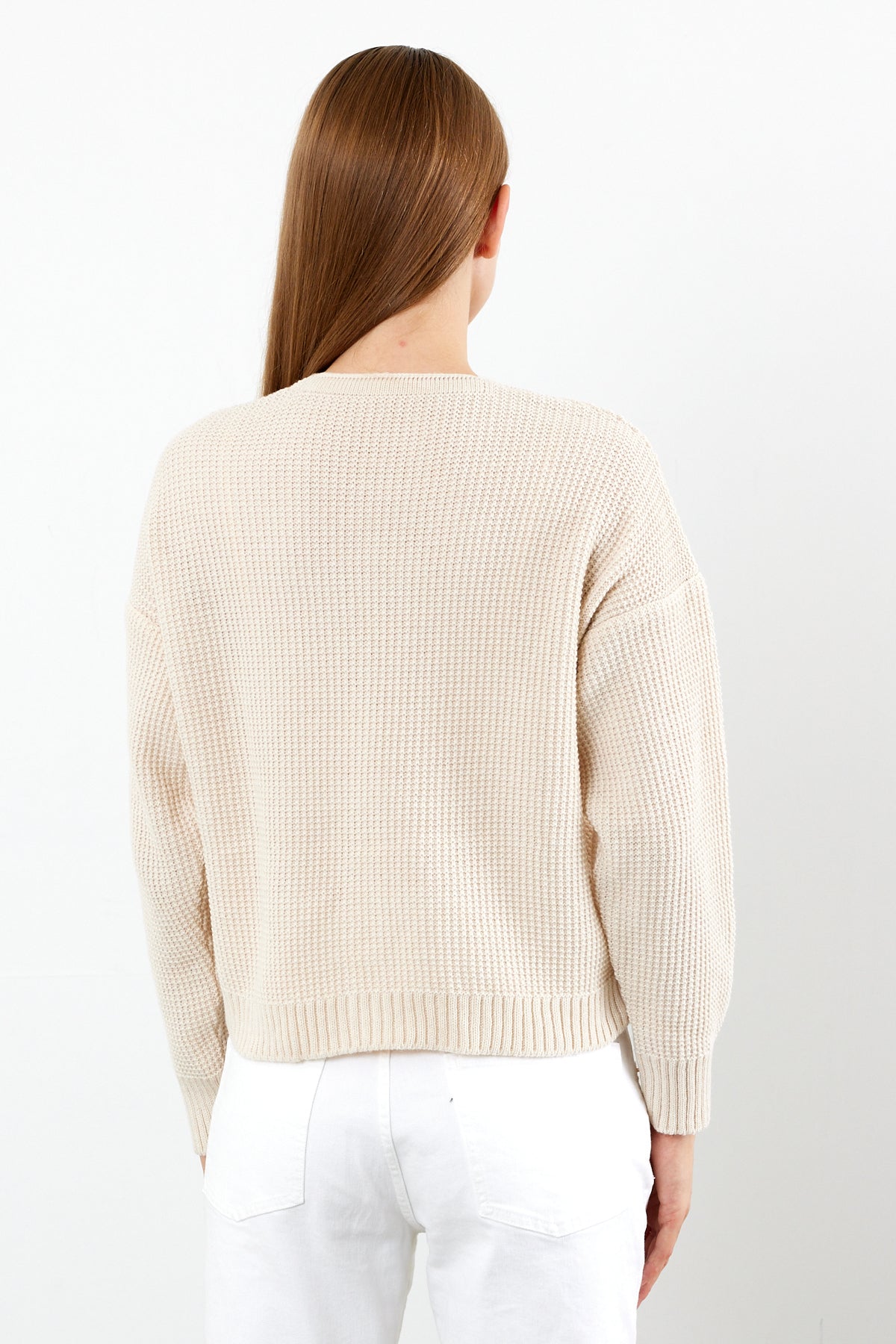 Short Knit Cardigan Flower Embroidery Detailed - SKU: 3840