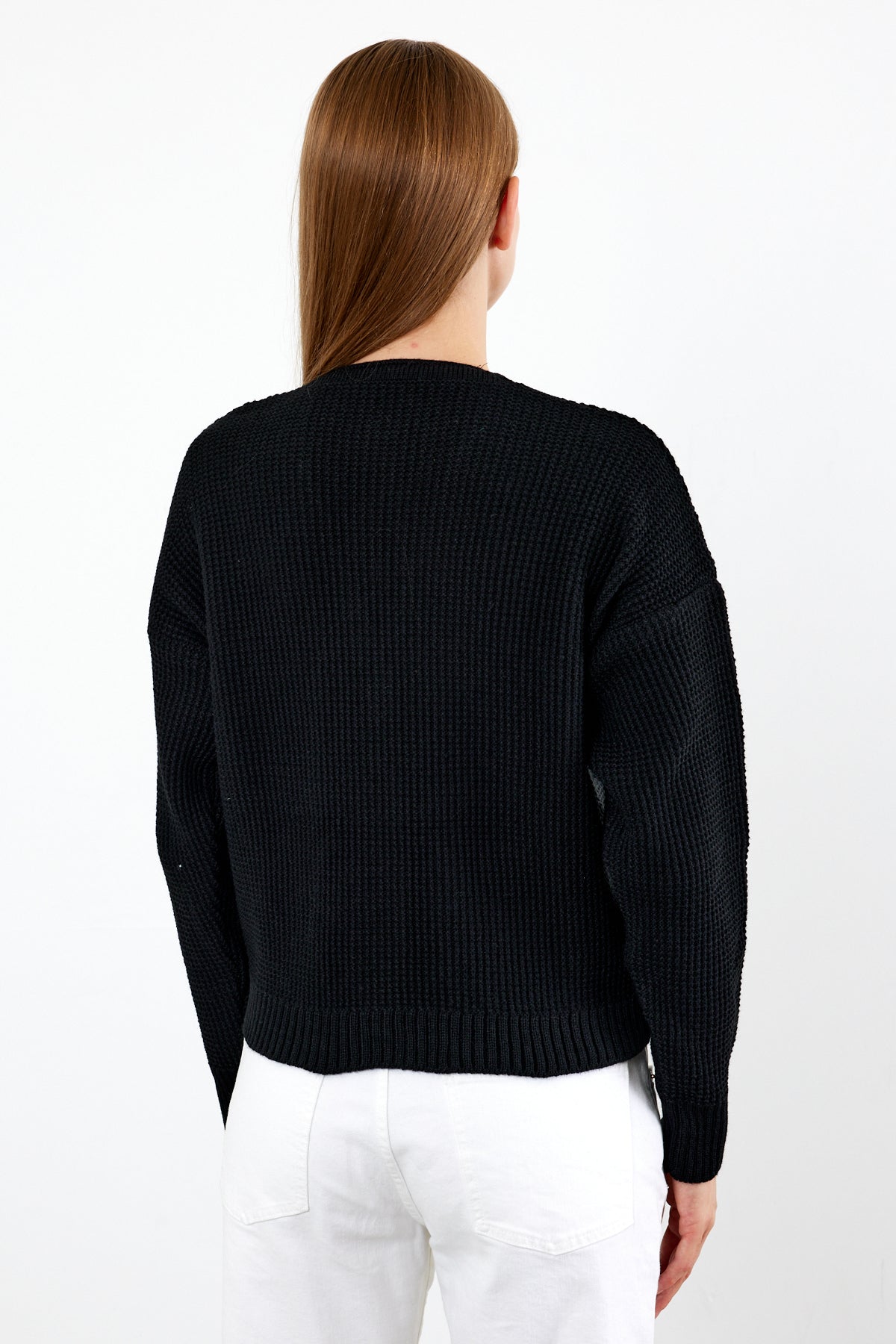 Short Knit Cardigan Flower Embroidery Detailed - SKU: 3840