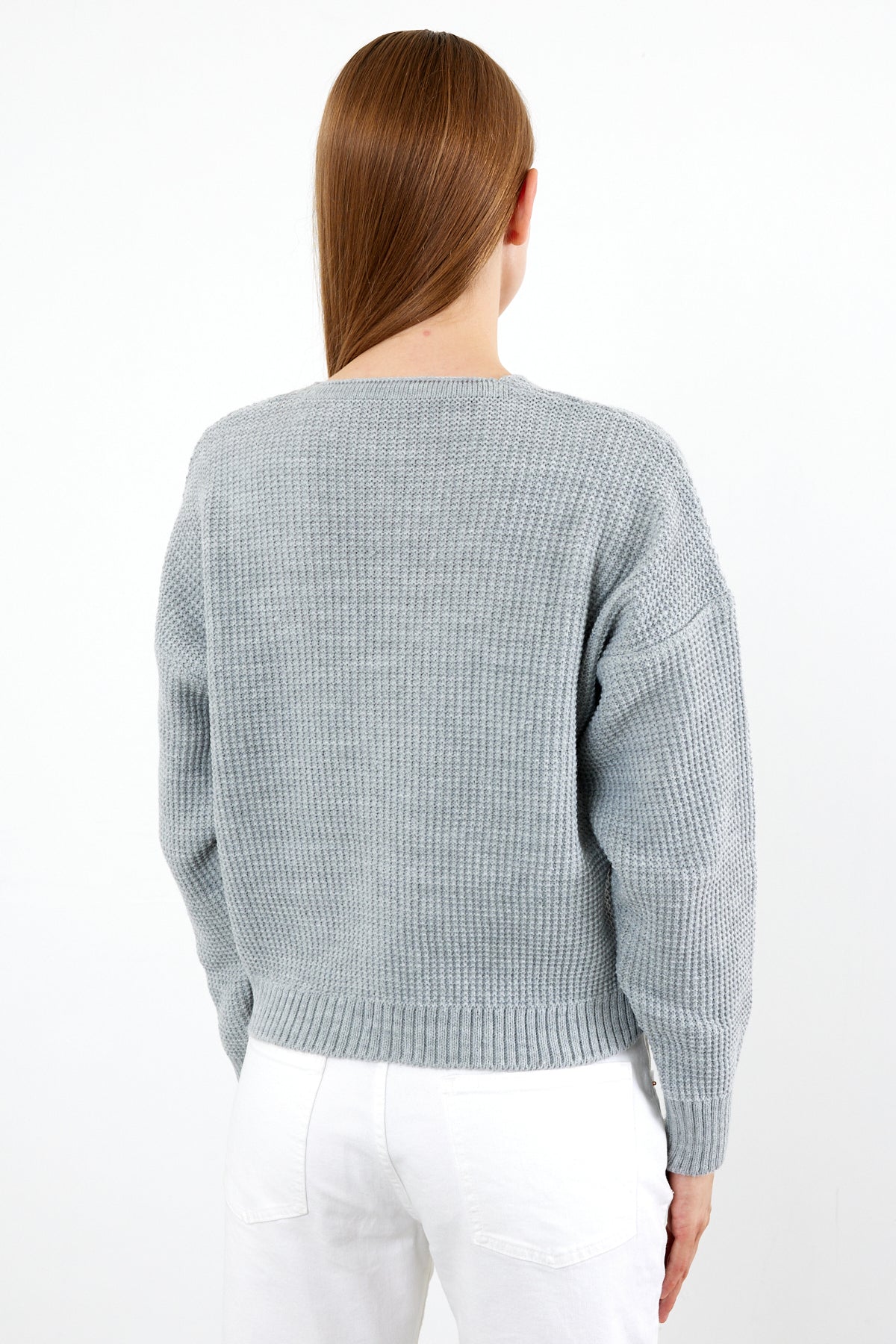 Short Knit Cardigan Flower Embroidery Detailed - SKU: 3840