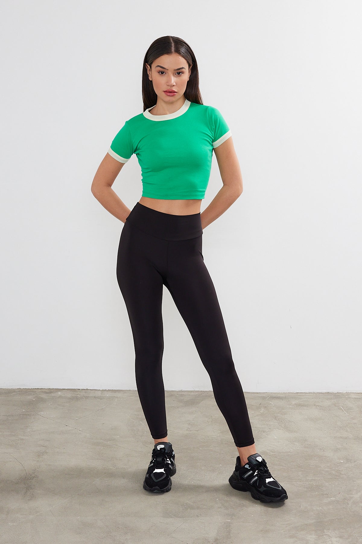 Blank Crop Top Two Tone Cotton Crop Top (S-M-L / 2-2-2) 6 PIECES