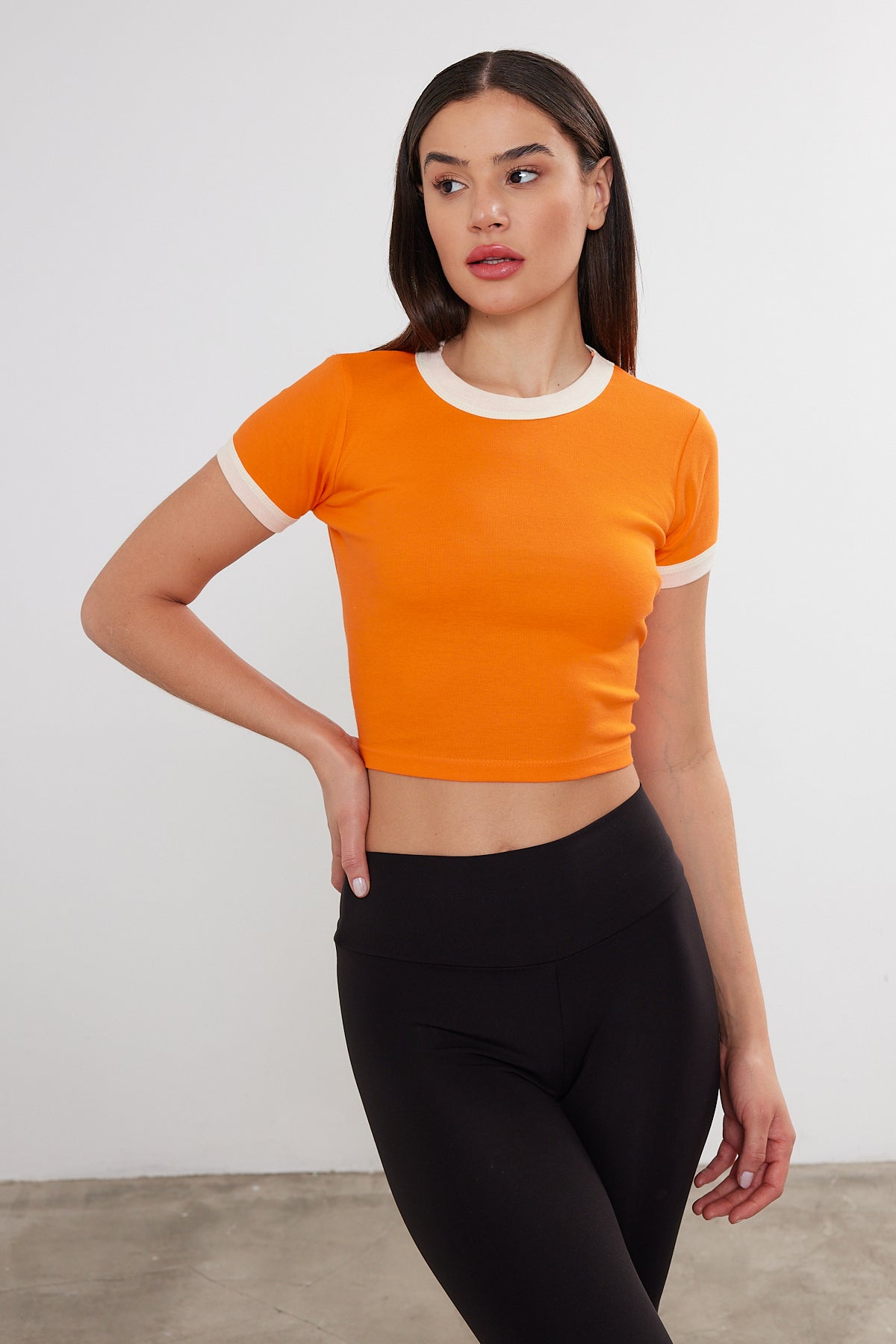 Blank Crop Top Two Tone Cotton Crop Top (S-M-L / 2-2-2) 6 PIECES