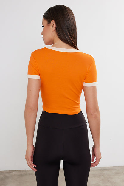 Blank Crop Top Two Tone Cotton Crop Top (S-M-L / 2-2-2) 6 PIECES