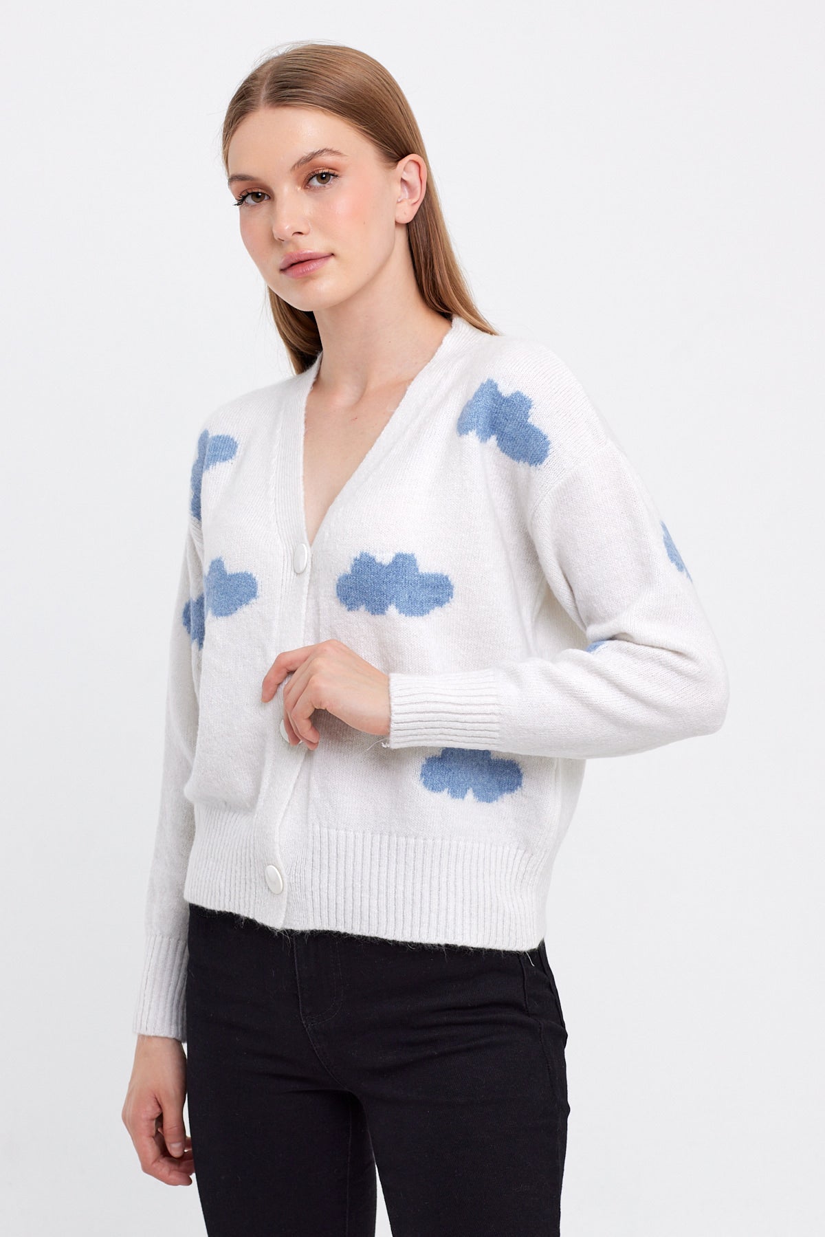 Cloud Knit Cardigan Cropped - Cute Collection