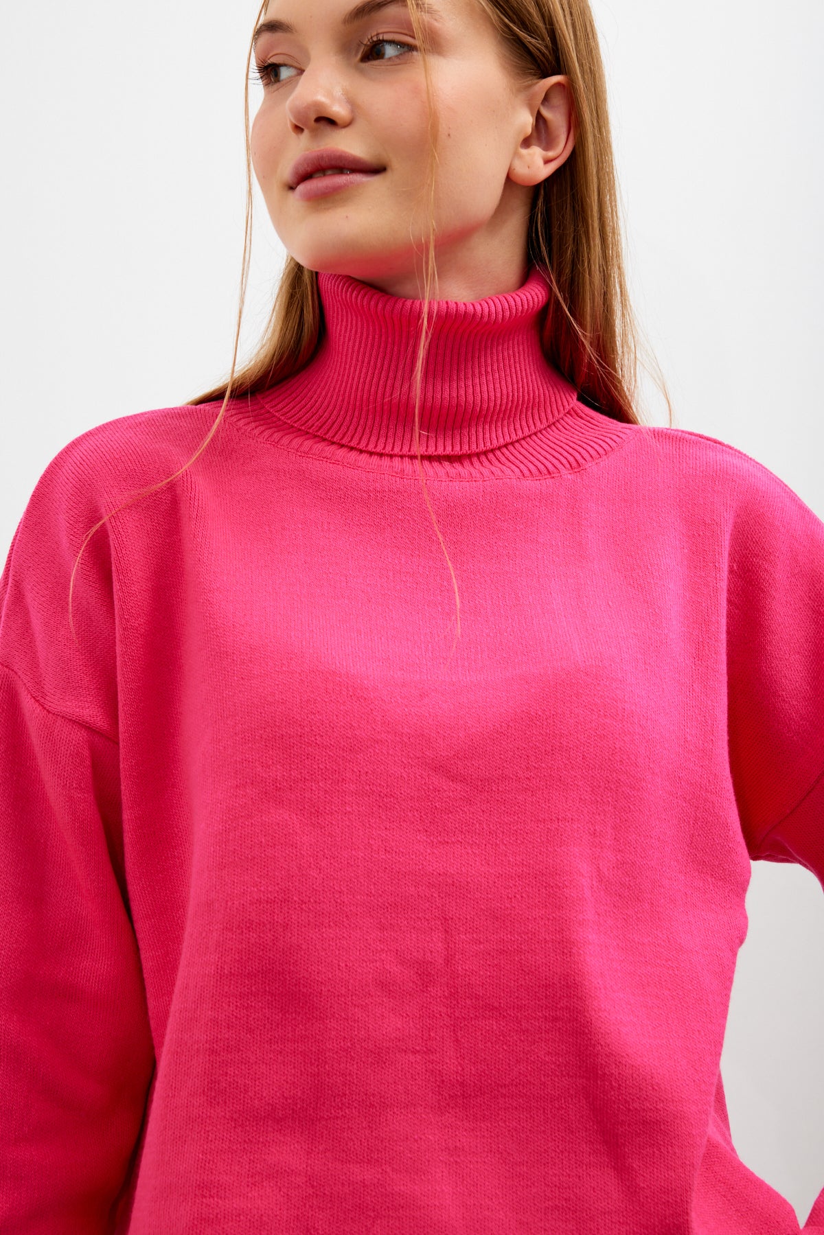 Oversized Solid Color Turtleneck Sweater - SKU: 1079