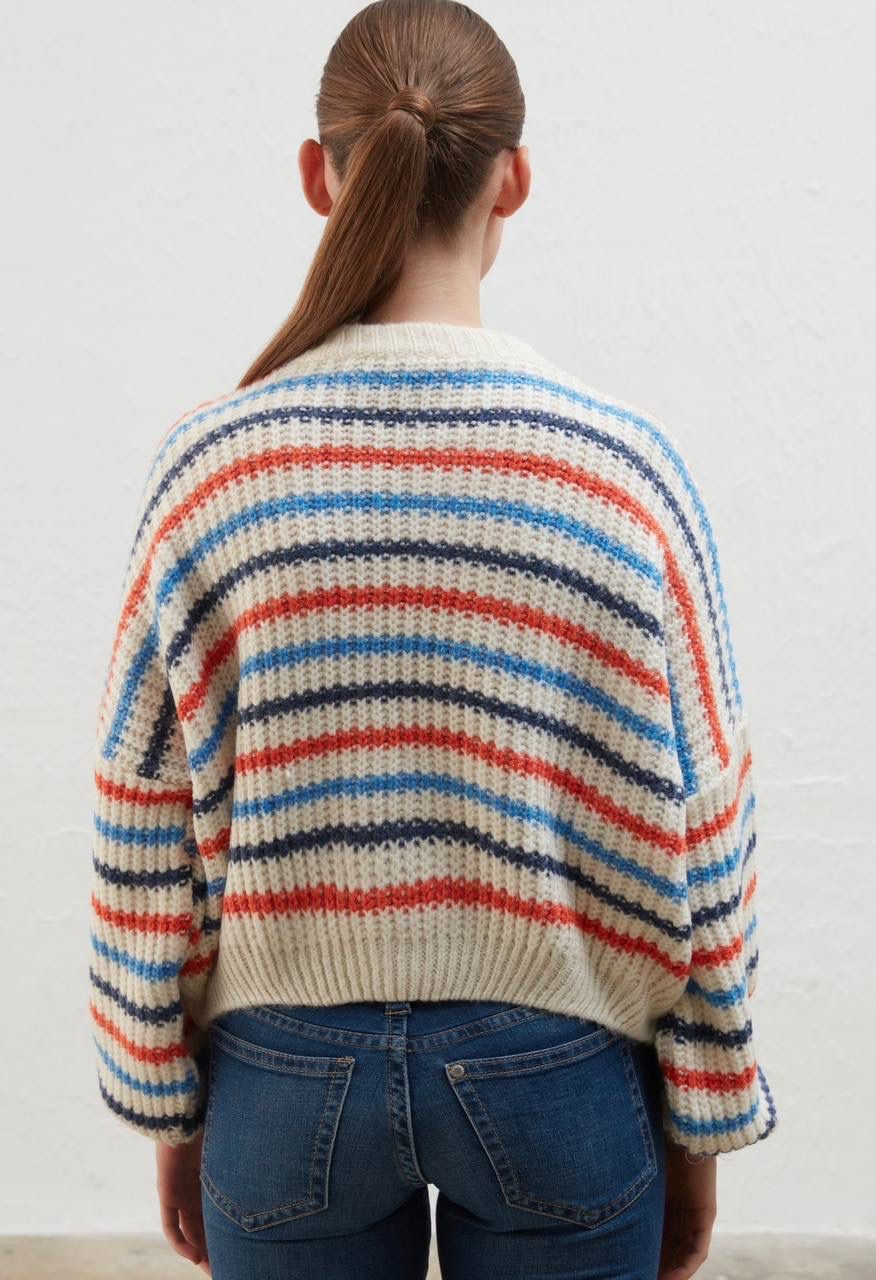 Oversized Striped Chunky Sweater 1088