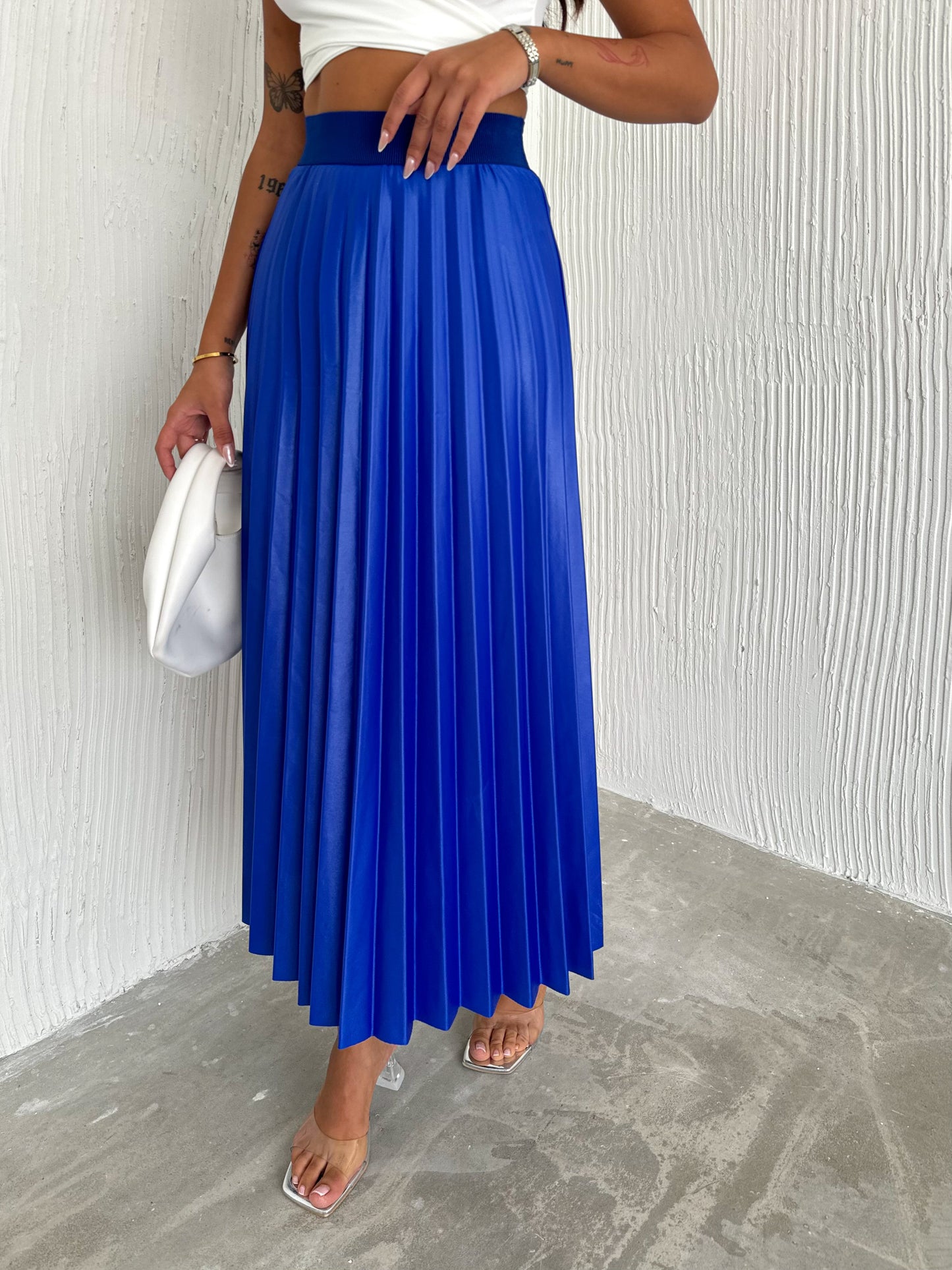 Women's Pleated Skirt Long Solid Color Skirt Modest Skirt SKU: 2375